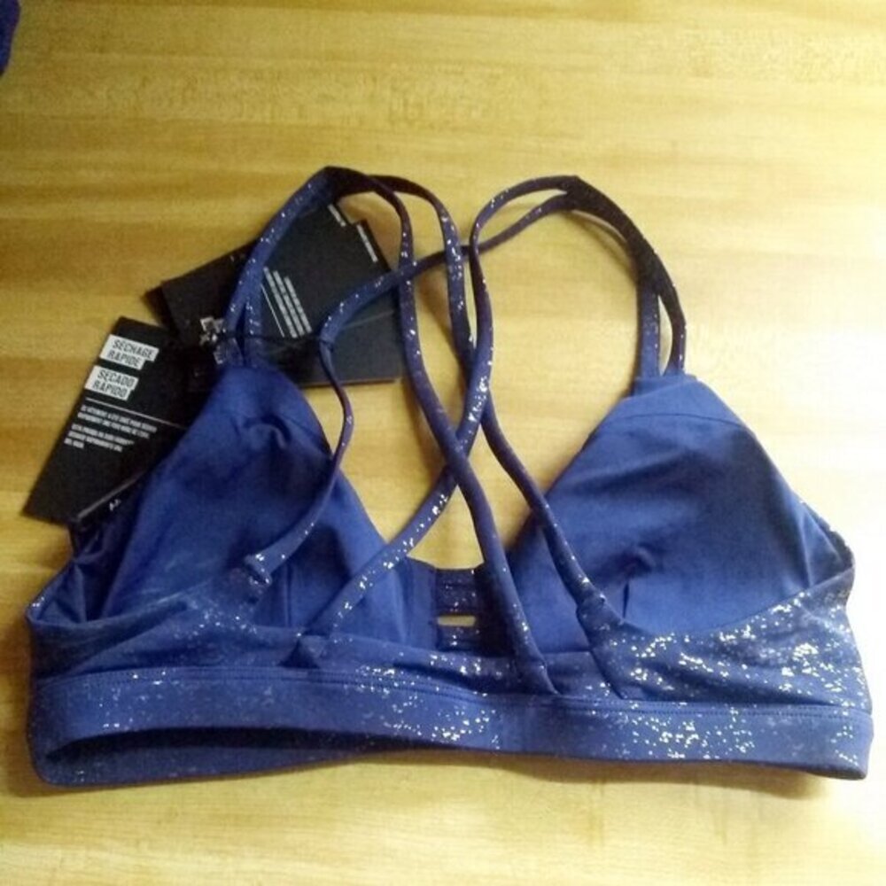 NEW!!! Hurley Woman's Max Luster Surf Bikini Top XS ~ Dark Blue w. Silver ~ $65 - Picture 14 of 15